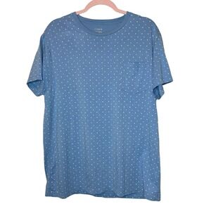 J. CREW Men's Light Blue Printed Broken-in Short-Sleeve Pocket,‎ XL